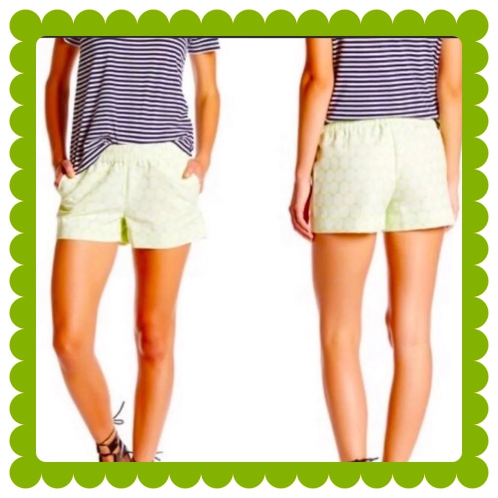 J. Crew lime green pull on shorts NWOT